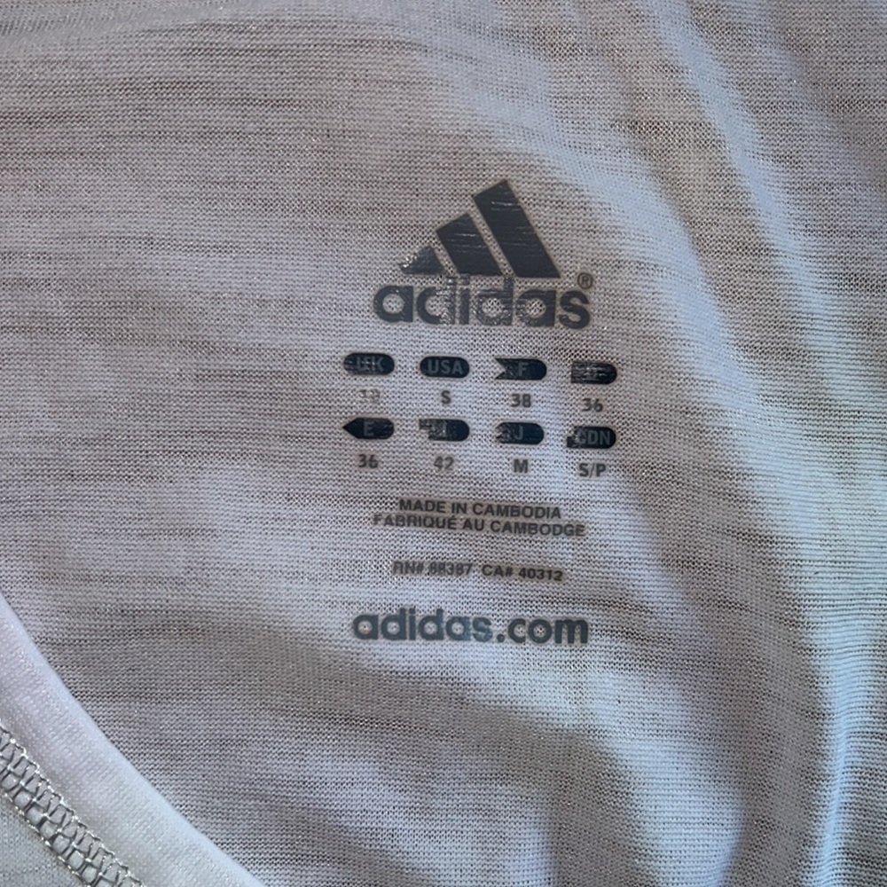 Women’s White Adidas Scoop Neck Athletic Workout t-shirt short sleeve - Picture 5 of 5